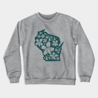 Wisconsin Floral Nature Design Crewneck Sweatshirt